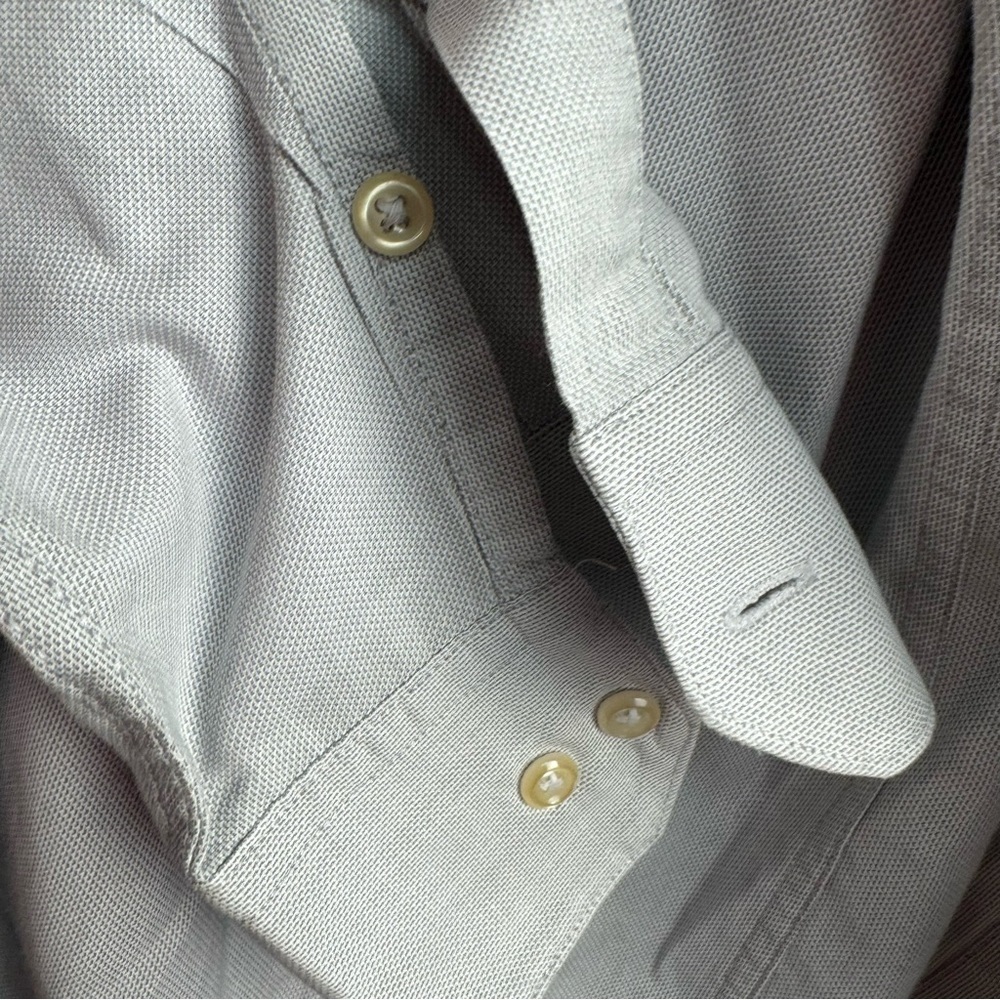 Alfani Men's Fitted Dress Shirt Button Front Button Up Gray Size Large 16 - Picture 6 of 8